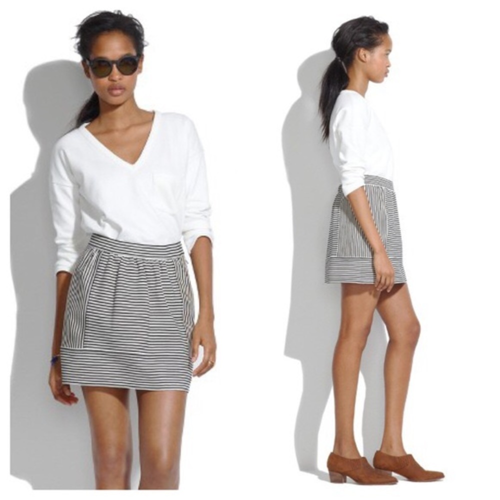 MADEWELL Swivel Ponte Striped Skirt Size 4 - Picture 2 of 8